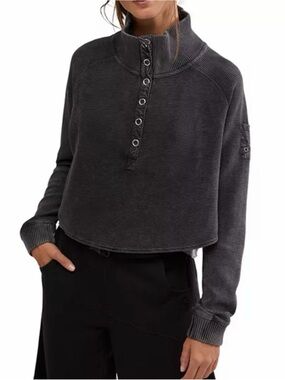 FP Movement Henley Style Oversized Long Sleeve Tee size Small